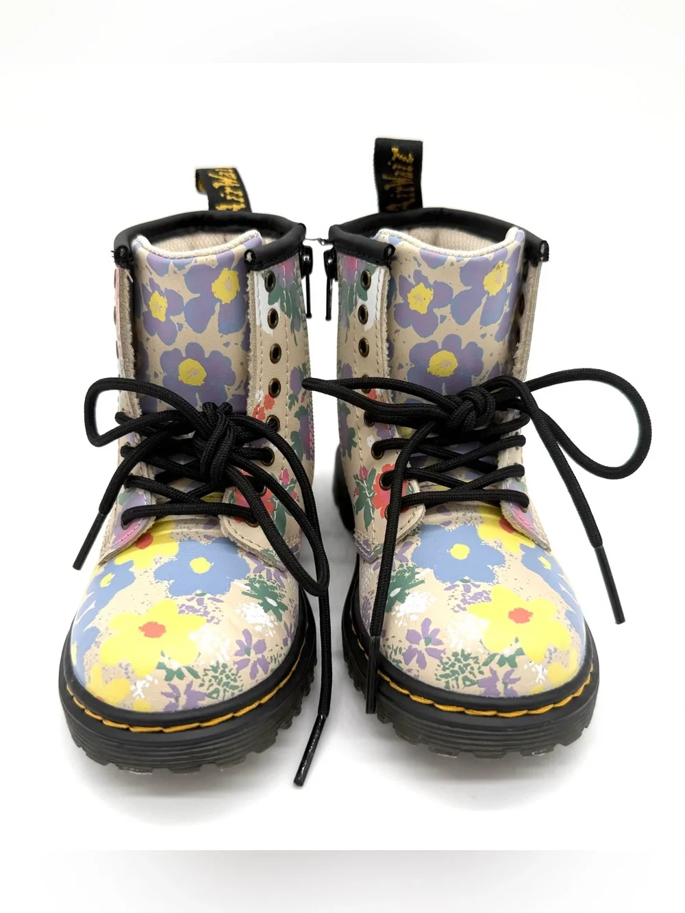 NWOT Dr. Martens Toddler 1460 Floral Mash Up Hydro Leather Lace-Up Boots US 8